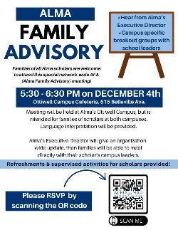 Alma Family Advisory meeting on Wednesday, Dec. 4